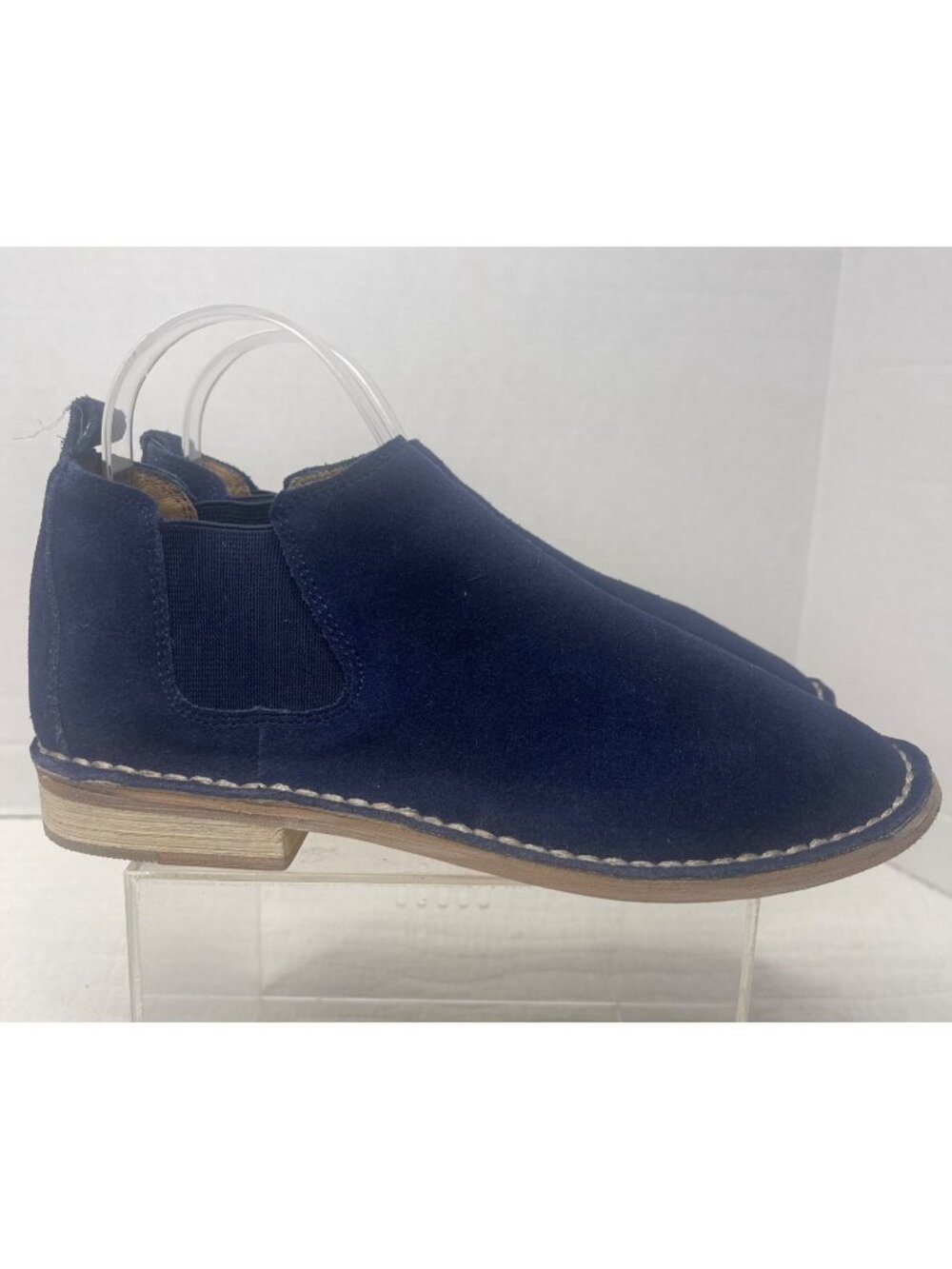 Steve Madden Navy Blue Suede Chelsea Casual Boots Slip-On Retro 60s - Picture 3 of 8